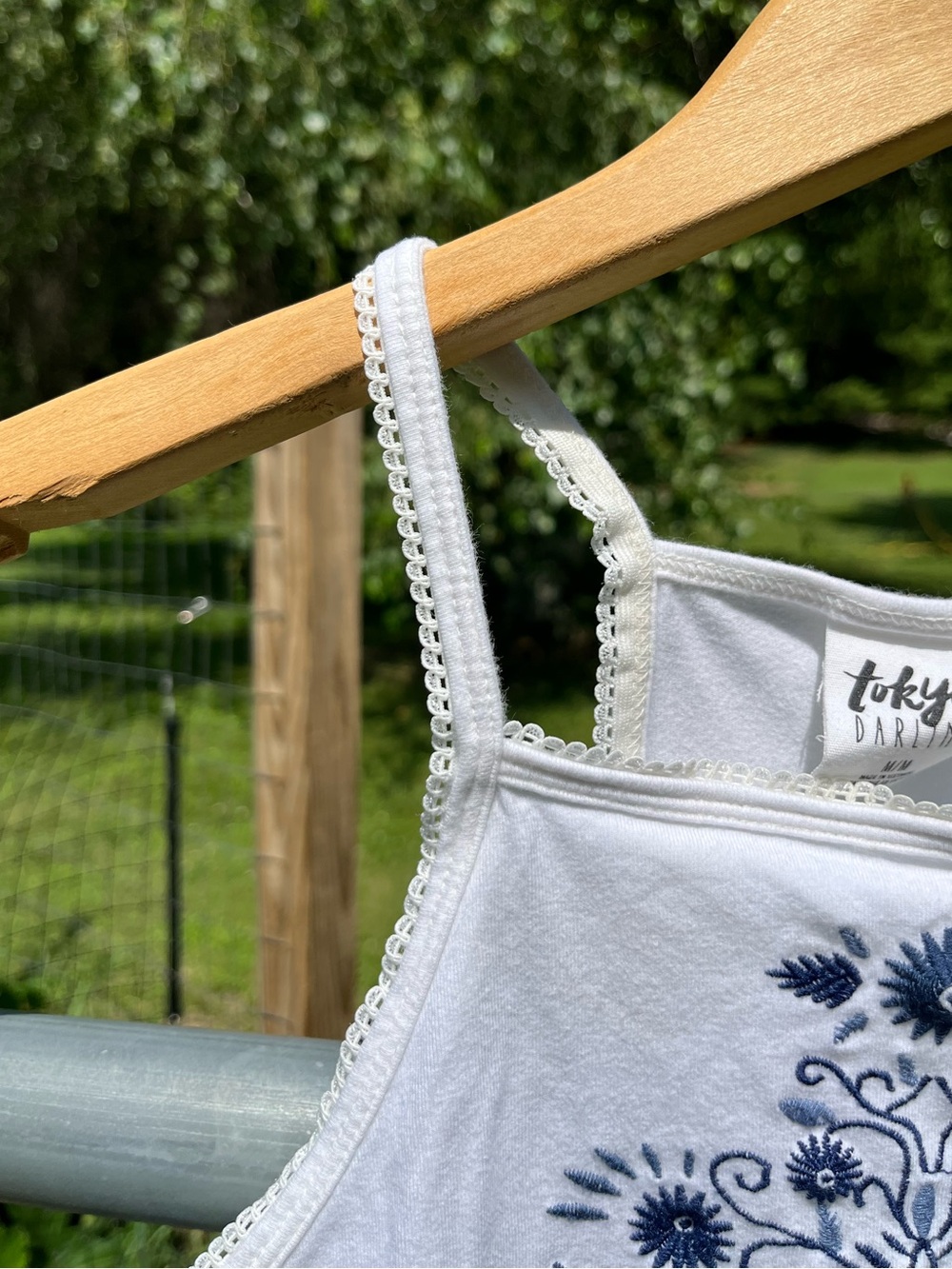 2016 Tokyo Darling White Embroidered Crop Tank Top Size M Summer Girly Boho - Picture 9 of 11